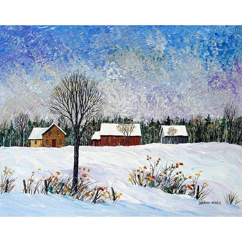 Snow Field Black Modern Wood Framed Art Print by Mark, Sharon