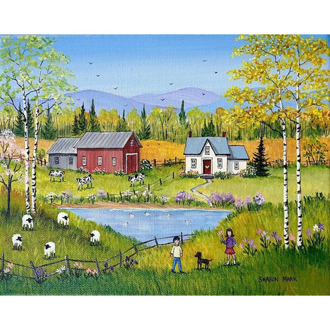 Spring Dream Gold Ornate Wood Framed Art Print with Double Matting by Mark, Sharon