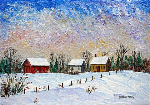 Warm Glow White Modern Wood Framed Art Print with Double Matting by Mark, Sharon