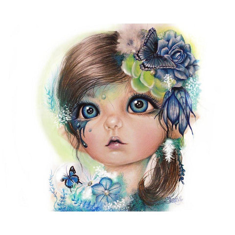 Indigo - MunchkinZ Elf Black Modern Wood Framed Art Print with Double Matting by Sheena Pike Art