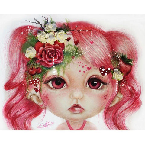 Rosie Valentine - MunchkinZ Elf White Modern Wood Framed Art Print by Sheena Pike Art