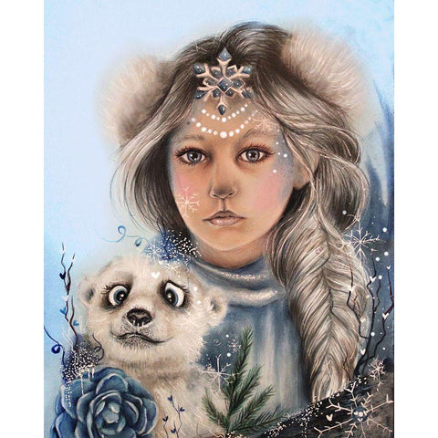 Polar Precious - Only Friend In The World Gold Ornate Wood Framed Art Print with Double Matting by Sheena Pike Art