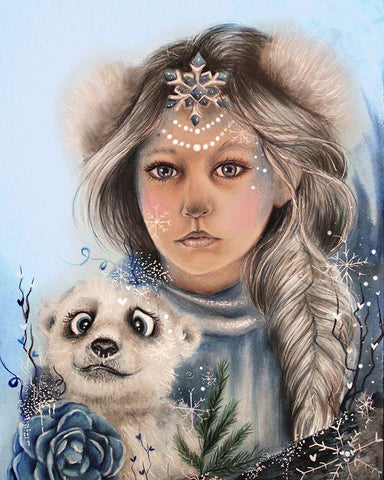 Polar Precious - Only Friend In The World Black Ornate Wood Framed Art Print with Double Matting by Sheena Pike Art