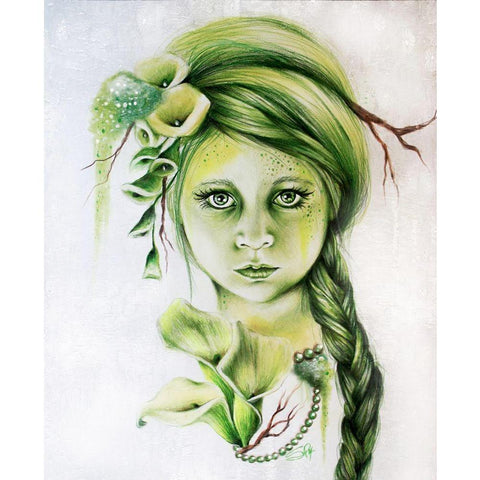 Cala - Pixie Blossoms Black Modern Wood Framed Art Print by Sheena Pike Art