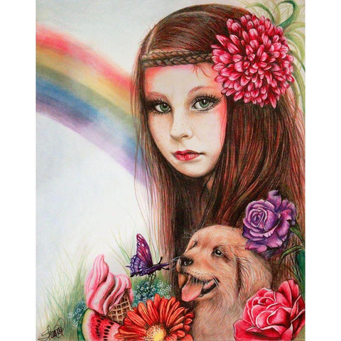 Summer - Seasons Series White Modern Wood Framed Art Print by Sheena Pike Art