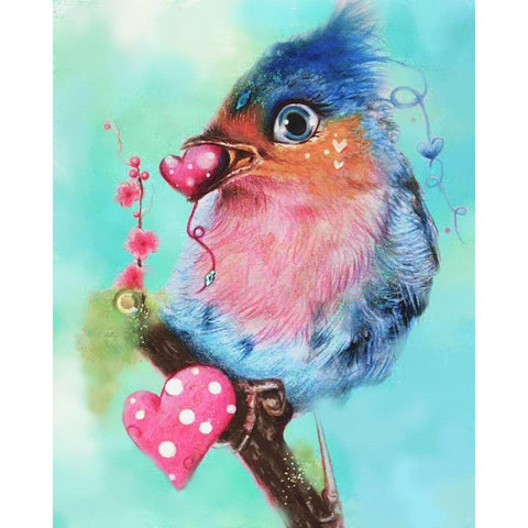 Love Bird White Modern Wood Framed Art Print by Sheena Pike Art