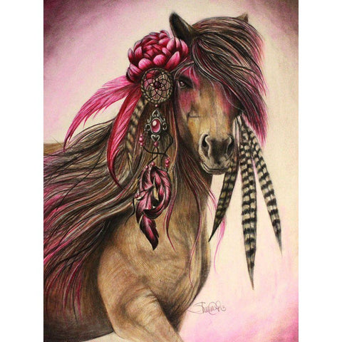 Magenta Warrior Gold Ornate Wood Framed Art Print with Double Matting by Sheena Pike Art