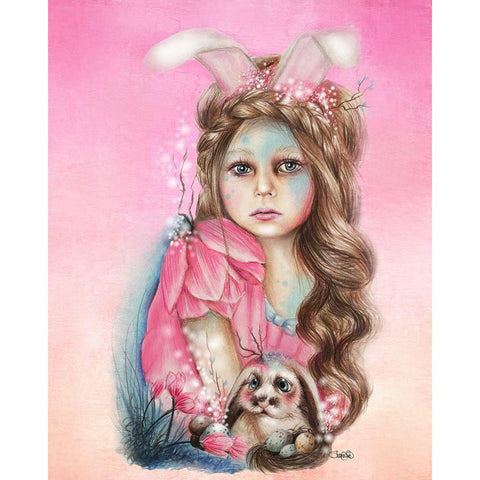 Bunny - Only Friend in the World Gold Ornate Wood Framed Art Print with Double Matting by Sheena Pike Art