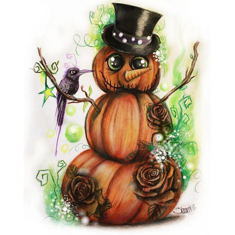 Jack O Man Black Modern Wood Framed Art Print by Sheena Pike Art