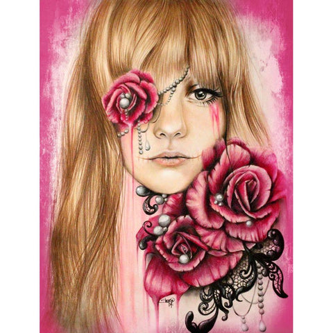 Sullenly Sweet - Malevolent Collection Black Modern Wood Framed Art Print by Sheena Pike Art