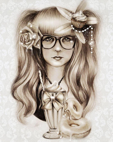 Vanilla Black Ornate Wood Framed Art Print with Double Matting by Sheena Pike Art