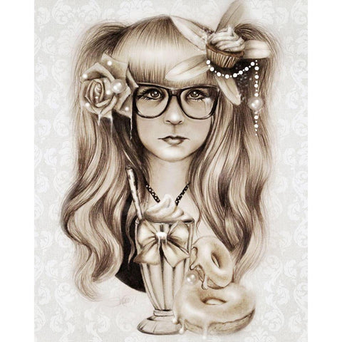 Vanilla Black Modern Wood Framed Art Print by Sheena Pike Art