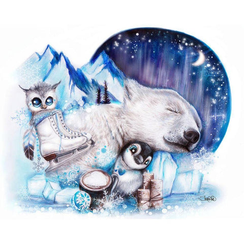 Dreaming of Winter Black Modern Wood Framed Art Print by Sheena Pike Art