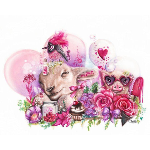 Dreaming of a Sweet Valentine White Modern Wood Framed Art Print by Sheena Pike Art