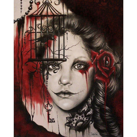 Inner Demons - Malevolent Collection White Modern Wood Framed Art Print by Sheena Pike Art