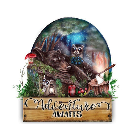 Adventure Awaits White Modern Wood Framed Art Print by Sheena Pike Art