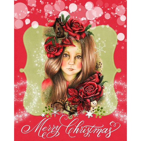 Merry Pixie Blossom - Merry Christmas White Modern Wood Framed Art Print by Sheena Pike Art