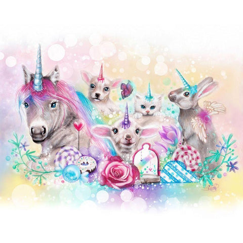 We All Just Want to be Unicorns Gold Ornate Wood Framed Art Print with Double Matting by Sheena Pike Art