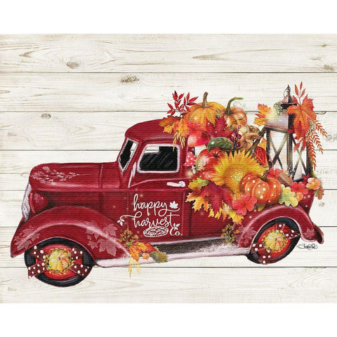 Happy Harvest Co Old Truck Collection Gold Ornate Wood Framed Art Print with Double Matting by Sheena Pike Art