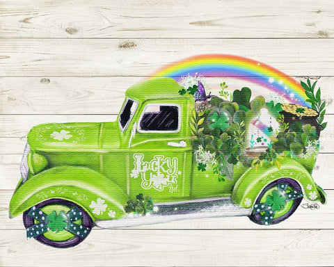 Lucky You Ltd Old Truck Collection White Modern Wood Framed Art Print with Double Matting by Sheena Pike Art