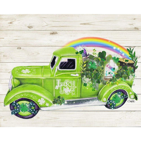 Lucky You Ltd Old Truck Collection White Modern Wood Framed Art Print by Sheena Pike Art