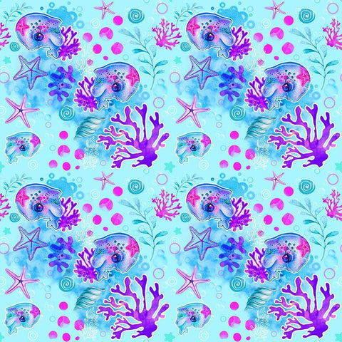 Neon Dolphin Pattern Black Modern Wood Framed Art Print with Double Matting by Sheena Pike Art