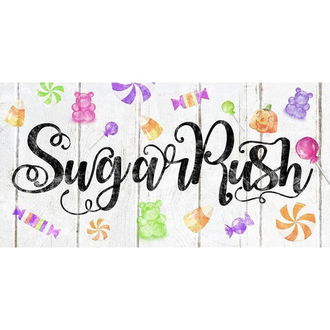 Sugar Rush Black Modern Wood Framed Art Print with Double Matting by Sheena Pike Art