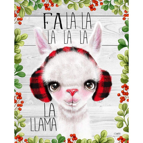 Fa La La Llama Gold Ornate Wood Framed Art Print with Double Matting by Sheena Pike Art