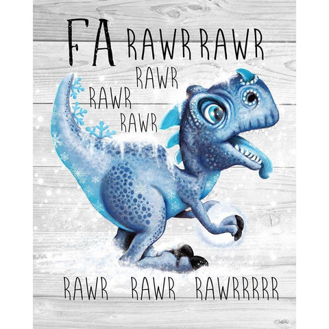 Fa Rawr Rawr T Rex Black Modern Wood Framed Art Print by Sheena Pike Art