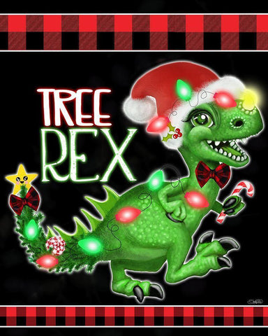 Tree Rex Black Ornate Wood Framed Art Print with Double Matting by Sheena Pike Art