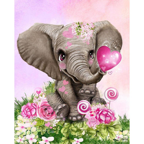 Elephant Kisses White Modern Wood Framed Art Print by Sheena Pike Art