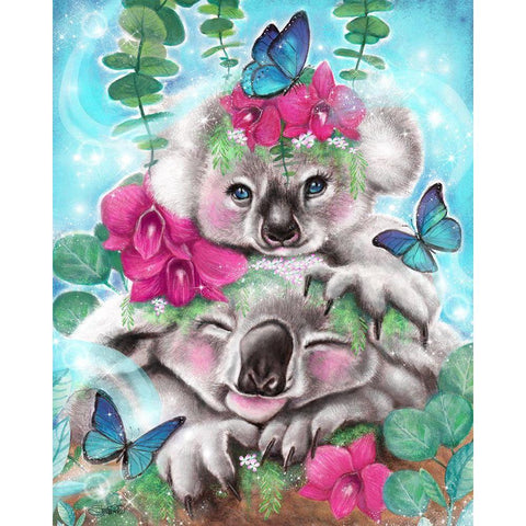 Best Buddies - Koalas White Modern Wood Framed Art Print by Sheena Pike Art