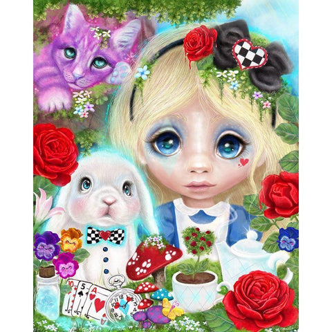 A Curious Lil Girl White Modern Wood Framed Art Print by Sheena Pike Art