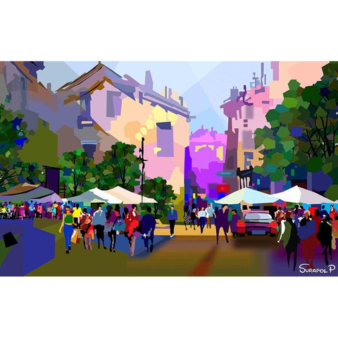 Our Home White Modern Wood Framed Art Print by Pansanit, Surapol