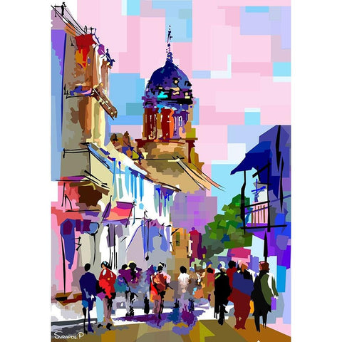 Vacatiom Travel Black Modern Wood Framed Art Print with Double Matting by Pansanit, Surapol