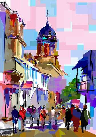 Vacatiom Travel Black Ornate Wood Framed Art Print with Double Matting by Pansanit, Surapol