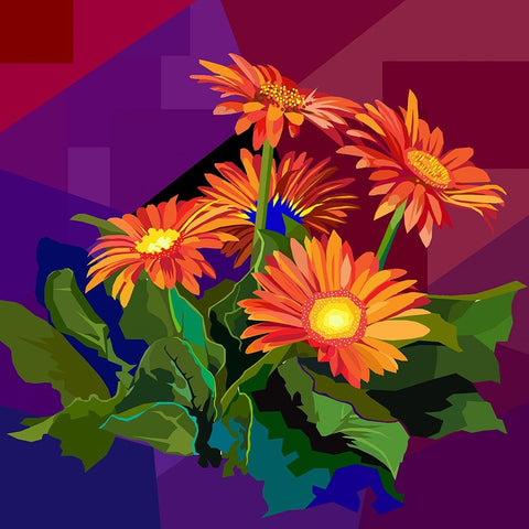 Flower Black Ornate Wood Framed Art Print with Double Matting by Pansanit, Surapol