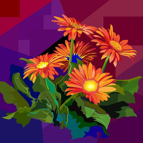 Flower Gold Ornate Wood Framed Art Print with Double Matting by Pansanit, Surapol