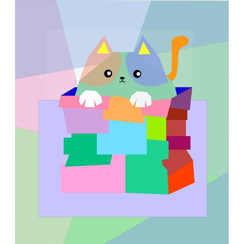 THE CAT 001 White Modern Wood Framed Art Print by Pansanit, Surapol