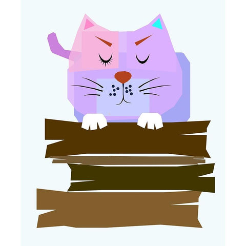 THE CAT 002 Black Modern Wood Framed Art Print by Pansanit, Surapol