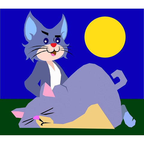 The Cat 004 Black Modern Wood Framed Art Print by Pansanit, Surapol