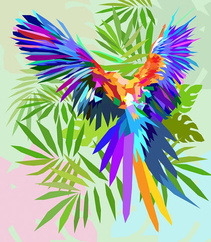 Bird 003 White Modern Wood Framed Art Print with Double Matting by Pansanit, Surapol