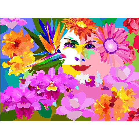 The Face Black Modern Wood Framed Art Print with Double Matting by Pansanit, Surapol