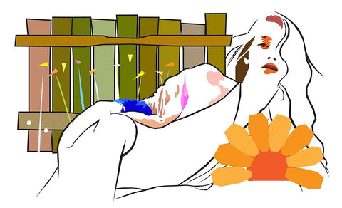Super Model White Modern Wood Framed Art Print with Double Matting by Pansanit, Surapol