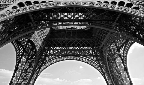 Under Eiffel Black Ornate Wood Framed Art Print with Double Matting by Susan Vizvary Photography