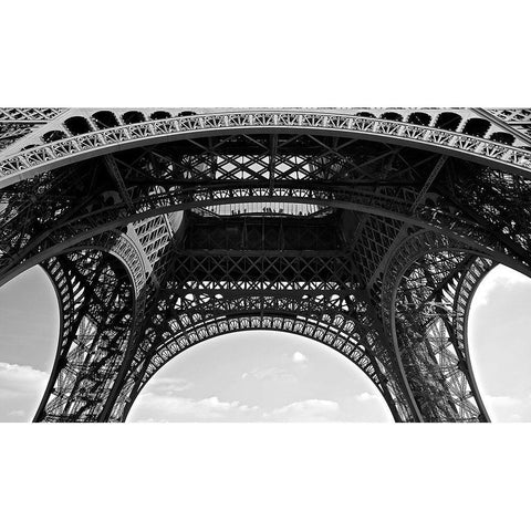 Under Eiffel Black Modern Wood Framed Art Print with Double Matting by Susan Vizvary Photography