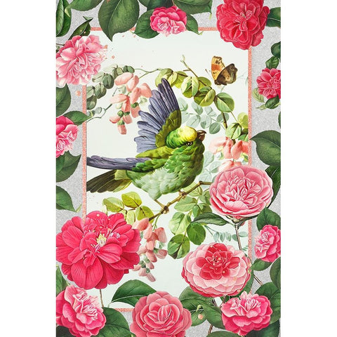 All The Flowers Black Modern Wood Framed Art Print with Double Matting by The Font Diva