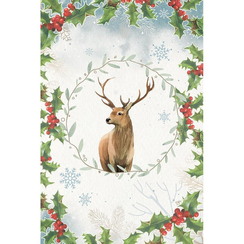 Holly The Reindeer Black Modern Wood Framed Art Print by The Font Diva