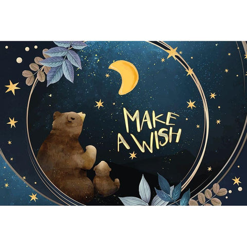 Make A Wish Black Modern Wood Framed Art Print by The Font Diva