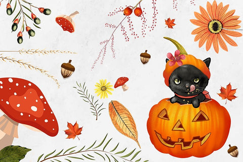 Pumpkin Hazel Black Ornate Wood Framed Art Print with Double Matting by The Font Diva